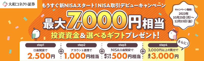 もうすぐ新NISAスタート！NISA取引デビューキャンペーン